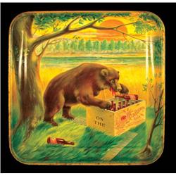 Red Ribbon Beer Tin Serving Tray