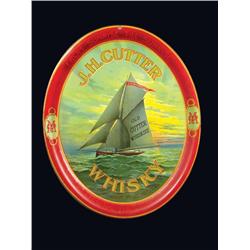 J. H. Cutter Whiskey Tin Serving Tray