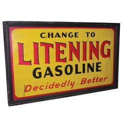 RARE Litening Gasoline Tin Sign
