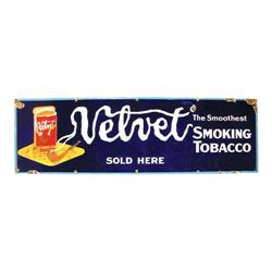 Velvet Smoking Tobacco Porcelain Sign