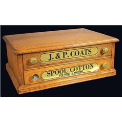 J.P. Coats Two Door Spool Cabinet