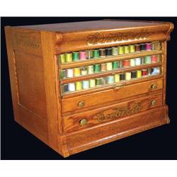 Corticelli Silk Oak Spool Cabinet