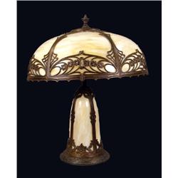 Table Lamp with Slag Glass