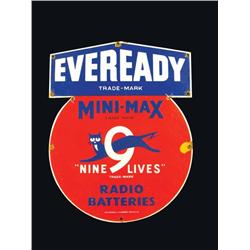 Eveready Minimax Diecut Porcelain Sign