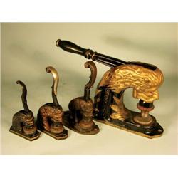 Four Lions Head Seal Stamp Presses