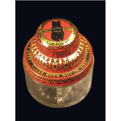 Thomas Inks Inkwell Bottle w/tin litho lid