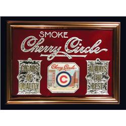Cherry Circle Cigars Reverse Glass Sign
