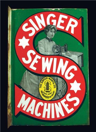Singer Sewing Machine Porcelain Sign