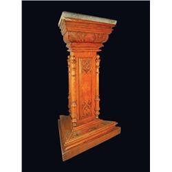 Oak Triangle Shaped Pedestal