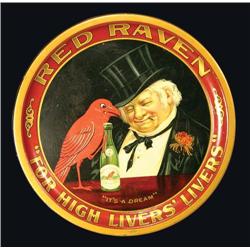 Red Raven Tin Serving Tray