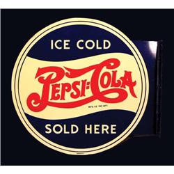 Pepsi Cola Sold Here Tin Flange Sign