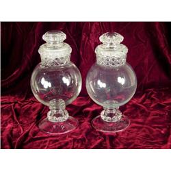 Two Dakota Candy Jars, Ground Lids