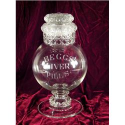 Beggs Liver Pills Store Jar, Ground Lid