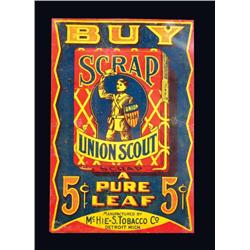 Union Scout Scrap Tobacco Tin Sign