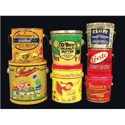 Seven Misc. Peanut Butter tins
