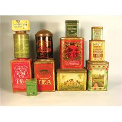 Lot of Twelve Assorted Tea Tins