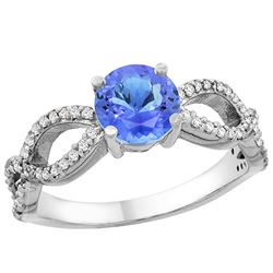 1.09 CTW Tanzanite & Diamond Ring 14K White Gold - REF-56V7R