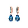 Image 1 : Genuine 13.2 ctw Blue Topaz Earrings 14KT Rose Gold - REF-68W7Y
