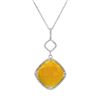 Image 1 : Natural 8.36 CTW Agate & Diamond Necklace 14K White Gold - REF-38R7K