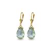 Image 1 : Genuine 10.20 ctw Green Amethyst Earrings 14KT Yellow Gold - REF-28X9M