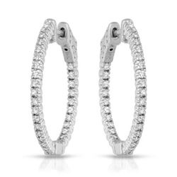 Natural 0.57 CTW Diamond Earrings 14K White Gold - REF-109X8T