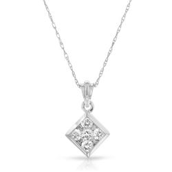 Natural 0.50 CTW Diamond Necklace 14K White Gold - REF-75Y6N