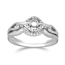 Natural 0.10 CTW Diamond Wedding Ring Set 14K White Gold - REF-35Y3N