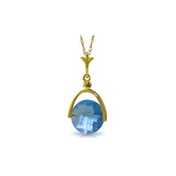 Genuine 3.25 ctw Blue Topaz Necklace 14KT Yellow Gold - REF-22Z3N