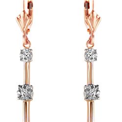 Genuine 0.20 ctw Diamond Anniversary Earrings 14KT Rose Gold - REF-52M9T