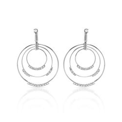 Natural 0.77 CTW Diamond Earrings 14K White Gold - REF-124R2K