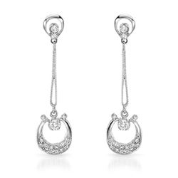 Natural 0.40 CTW Diamond Earrings 14K White Gold - REF-57M6F