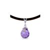 Image 1 : Genuine 6.51 ctw Amethyst & Diamond Necklace 14KT White Gold - REF-26F9Z