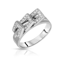 Natural 0.26 CTW Diamond Ring 18K White Gold - REF-64X8T