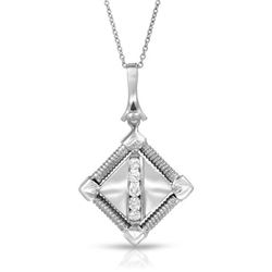 Natural 0.25 CTW Diamond Necklace 18K White Gold - REF-99X9T