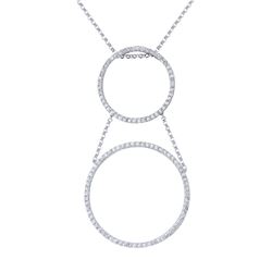 Natural 1.43 CTW Diamond Necklace 14K White Gold - REF-127R8K