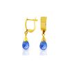 Image 1 : Genuine 2.5 ctw Blue Topaz Earrings 14KT Yellow Gold - REF-22N3R
