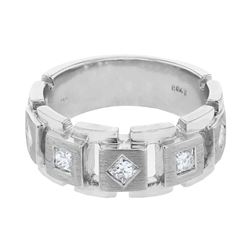 Natural 0.43 CTW Princess Diamond Ring 14K White Gold - REF-144Y9N
