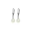 Image 1 : Genuine 8.1 ctw Pearl & Diamond Earrings 14KT Rose Gold - REF-27A2K