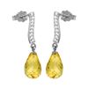 Image 1 : Genuine 4.78 ctw Citrine & Diamond Earrings 14KT White Gold - REF-46P2H