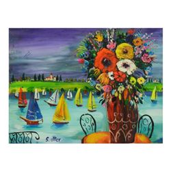 Shlomo Alter, Original Acrylic Painting on Canvas, Hand Signed with Letter of Authenticity.