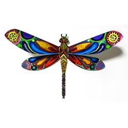 Patricia Govezensky- Original Painting on Cutout Steel "Dragonfly LXXX"