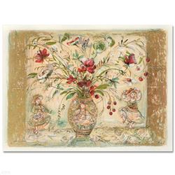 "Amy Rebecca's Floral Fantasy" Limited Edition Lithograph by Edna Hibel (1917-2014), Numbered and Ha