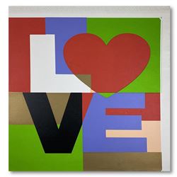 Steve Kaufman (1960-2010), "LOVE" Hand Signed and Numbered Limited Edition Hand Pulled silkscreen mi