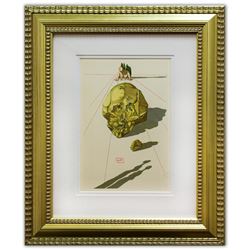Salvador Dali- Original Color Woodcut on B.F.K. Rives Paper "Inferno 23"