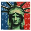 Image 1 : Steve Kaufman (1960-2010), "Liberty Head" Hand Painted Unique Variation Hand Pulled Silkscreen on Ca