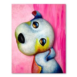 Wang, "Angel" Hand Painted Limited Edition Bas Relief Sculpture, Numbered 8/99, Hand Signed and Lett