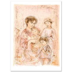 "Lotte and Her Children" Limited Edition Lithograph (27" x 37.5") by Edna Hibel (1917-2014), Numbere
