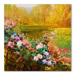 Ming Feng, "Fragrant Garden" Original Oil Painting on Canvas, Hand Signed with Letter of Authenticit