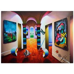 Ferjo, "Love and the Sea" Original Painting on Canvas, Hand Signed with Letter of Authenticity.