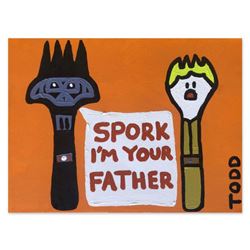 Todd Goldman, "Spork" Hand Signed Original Painting on Canvas with Letter of Authenticity.